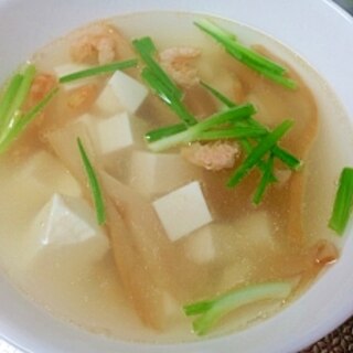 メンマと豆腐の中華風スープ